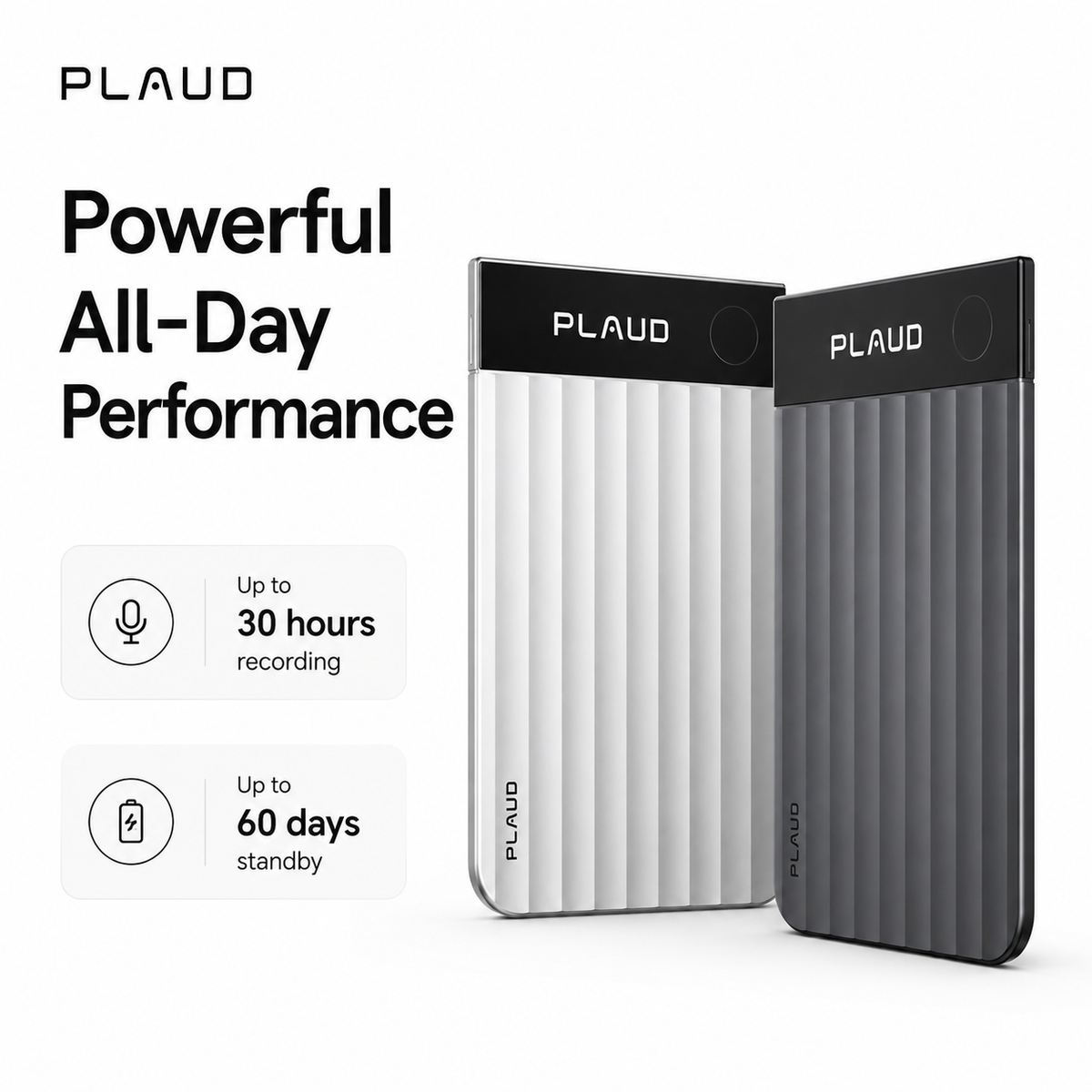 PLAUD Note Pro AI Voice Recorder – Black & Silver Smart Note Taker with Transcription, Summaries & Dual-Mode Recording