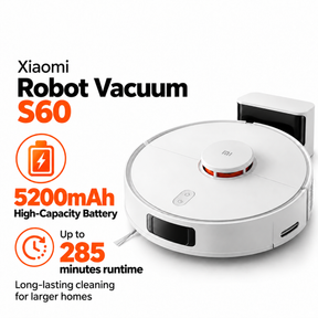 Xiaomi Robot Vacuum S60 | 2 in 1 Vacuum & Mop | 28000Pa Suction | LDS Laser Navigation | 285min Runtime | Anti Tangle