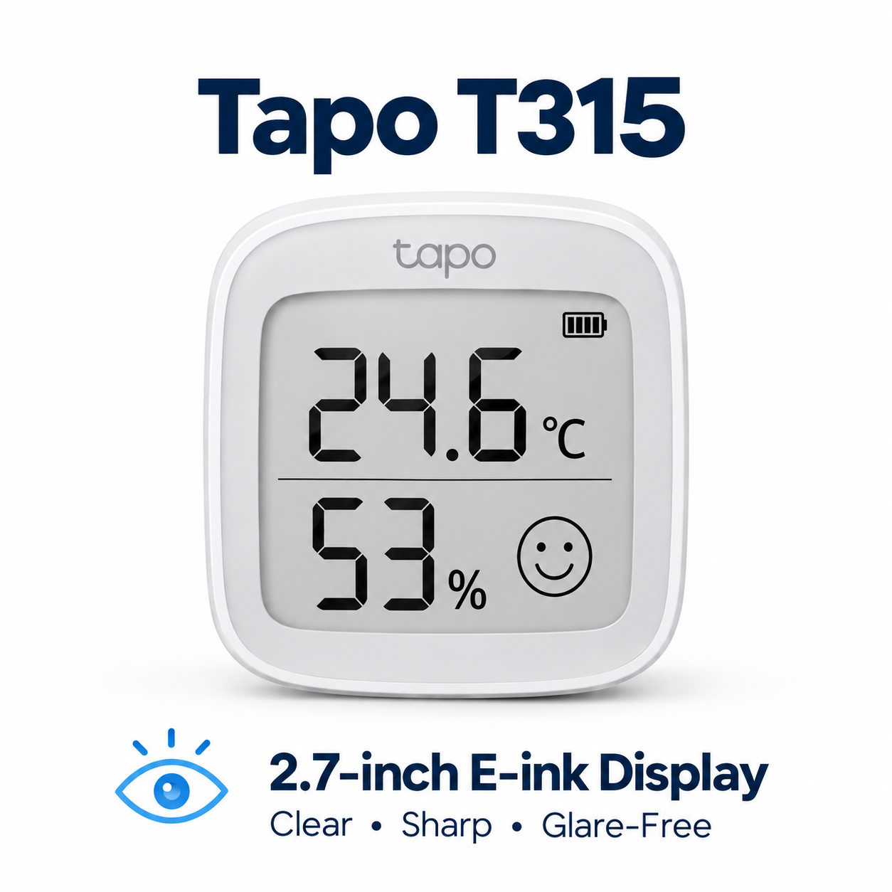 Tapo Smart Home Sensors – T110 Contact Sensor / T310 Temperature & Humidity Sensor / T315 Temperature & Humidity Monitor with E-Ink Display | Tapo Hub Required