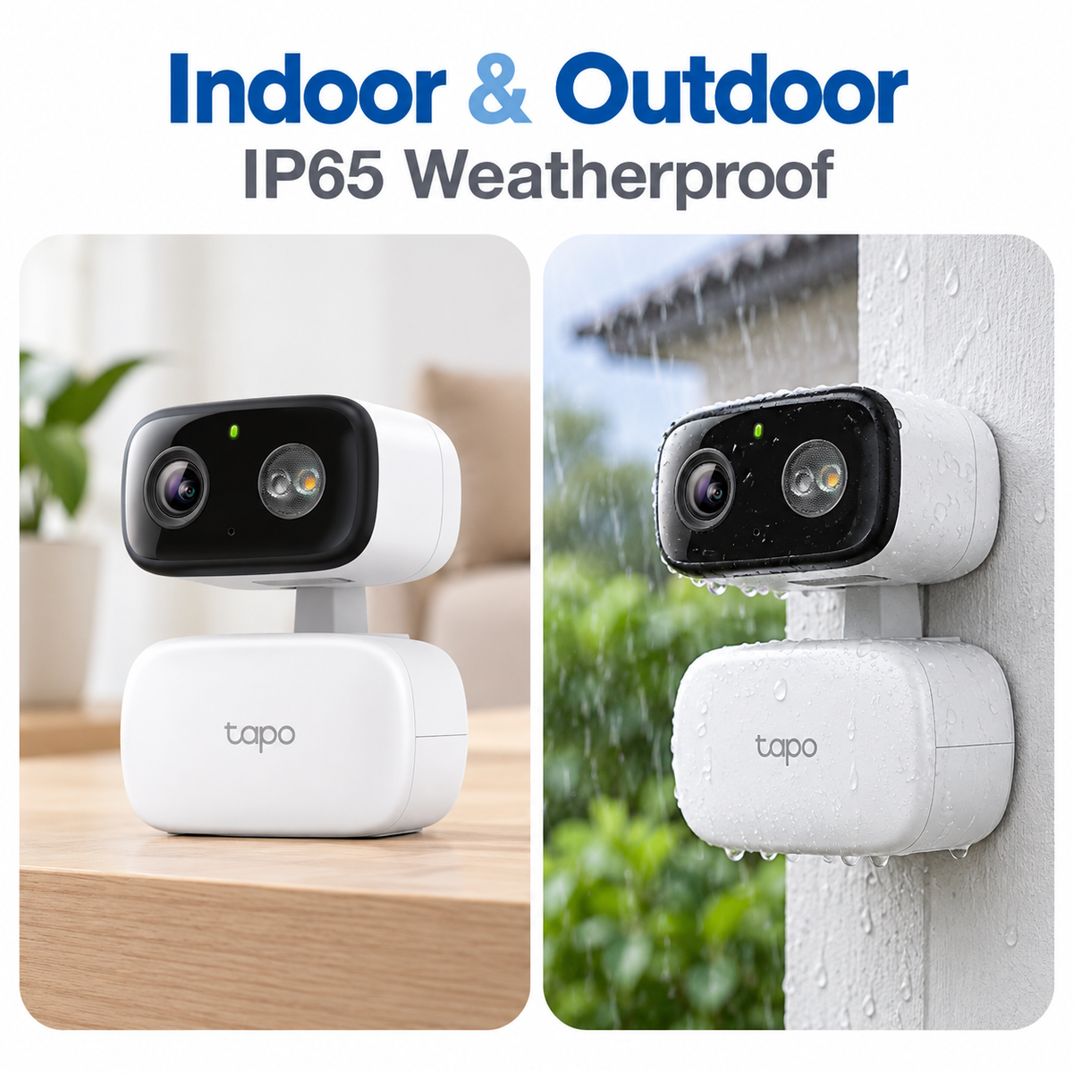 Tapo C206 Indoor/Outdoor Pan/Tilt Wi-Fi Security Camera | 1080p Full HD, Color Night Vision, IP65
