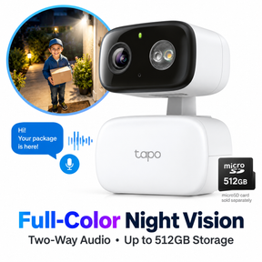 Tapo C206 Indoor/Outdoor Pan/Tilt Wi-Fi Security Camera | 1080p Full HD, Color Night Vision, IP65