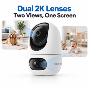 Tapo C245D Dual Lens Pan/Tilt Indoor Wi-Fi Security Camera | 2K 3MP, Smart Tracking, Wide-Angle + Telephoto