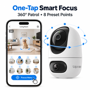 Tapo C245D Dual Lens Pan/Tilt Indoor Wi-Fi Security Camera | 2K 3MP, Smart Tracking, Wide-Angle + Telephoto