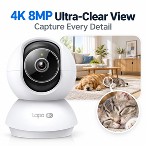 Tapo C250 Pan/Tilt Indoor Wi-Fi Security Camera | 4K 8MP, AI Auto-Zoom Tracking, 360° Coverage