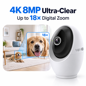 Tapo C260 Pan/Tilt AI Indoor Wi-Fi Security Camera | 4K 8MP, Face Recognition, 18× Zoom, Physical Privacy Mode