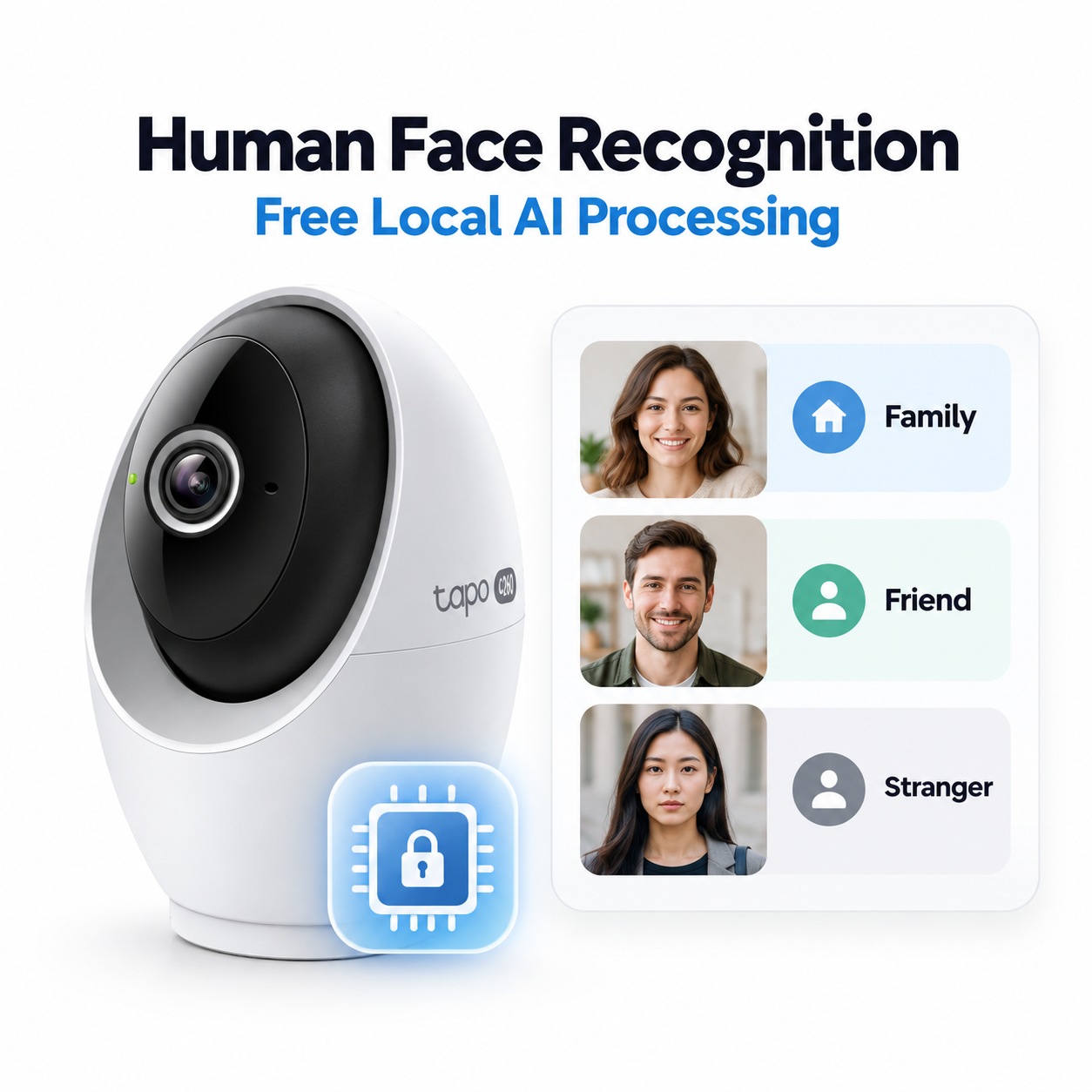 Tapo C260 Pan/Tilt AI Indoor Wi-Fi Security Camera | 4K 8MP, Face Recognition, 18× Zoom, Physical Privacy Mode