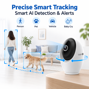Tapo C260 Pan/Tilt AI Indoor Wi-Fi Security Camera | 4K 8MP, Face Recognition, 18× Zoom, Physical Privacy Mode