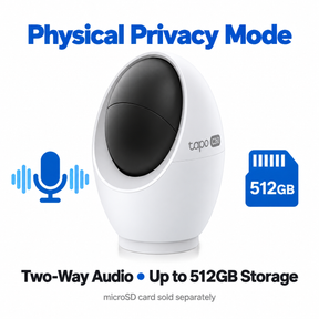 Tapo C260 Pan/Tilt AI Indoor Wi-Fi Security Camera | 4K 8MP, Face Recognition, 18× Zoom, Physical Privacy Mode