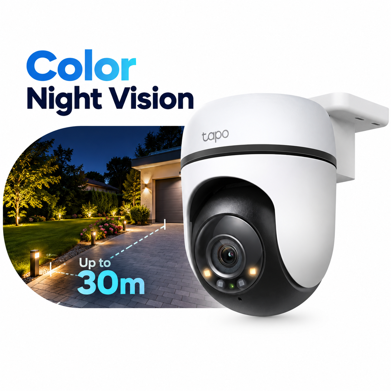 Tapo C500 Outdoor Pan/Tilt Wi-Fi Security Camera | 1080p Full HD, 360° Coverage, Color Night Vision (30 m), IP65