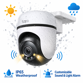 Tapo C530WS Outdoor Pan/Tilt Wi-Fi Security Camera | 3K 5MP, Starlight Color Night Vision, 360° Coverage, Wi-Fi 6 & Ethernet, IP66