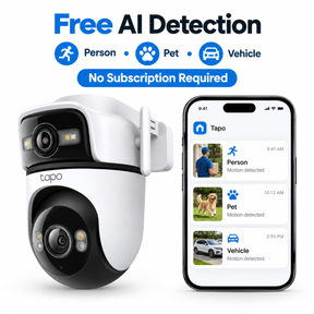Tapo C545D Outdoor Dual Lens Pan/Tilt Security Camera | 2K 3MP + 2K 3MP, 165° Wide-Angle & 6 mm Telephoto, Smart Tracking, Wi-Fi 6 & Ethernet, IP66