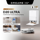 【NEW LAUNCH】Dreame D20 Ultra Ultra Robot Vacuum | 13,000Pa Suction Power | RoboSwing Mopping | All-in-One PowerDock - Hot Air Drying and Mop Washing