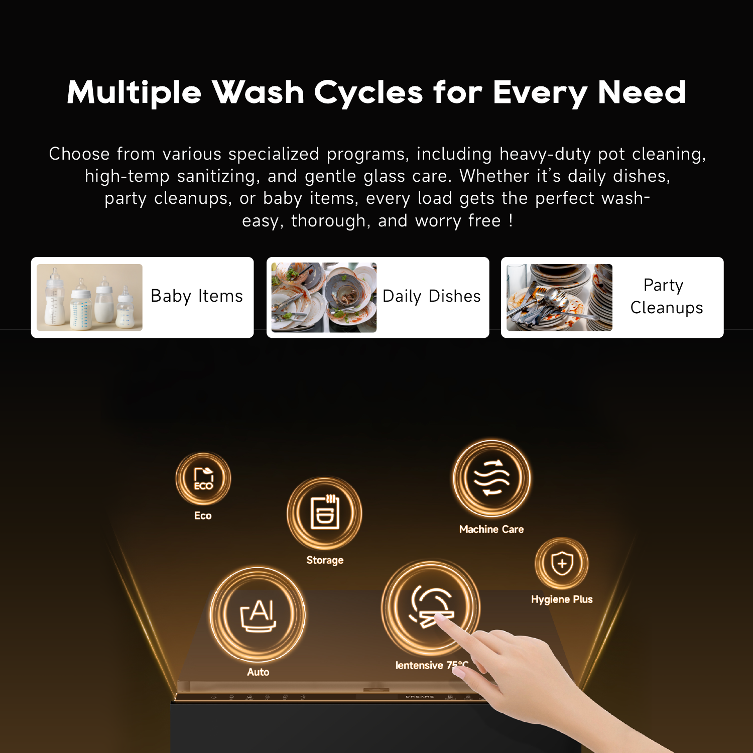 [New Launch] Dreame DZ60 Pro Fully-integrated Dishwasher | 15 Place Settings | FlexWing Spray Arm | 4-tick Water Efficiency Rating