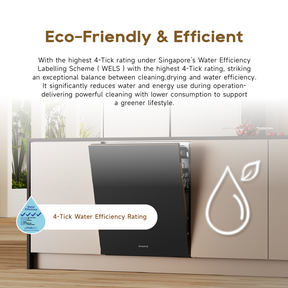 [New Launch] Dreame DZ60 Pro Fully-integrated Dishwasher | 15 Place Settings | FlexWing Spray Arm | 4-tick Water Efficiency Rating