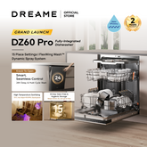 [New Launch] Dreame DZ60 Pro Fully-integrated Dishwasher | 15 Place Settings | FlexWing Spray Arm | 4-tick Water Efficiency Rating