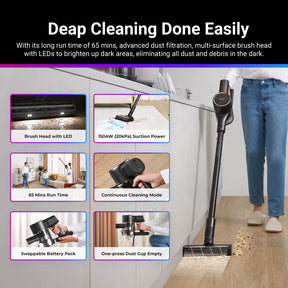 [2 Years Warranty] Dreame R10 Pro Cordless Vacuum Cleaner | 65 Mins Run Time | 20,000 PA Suction Power