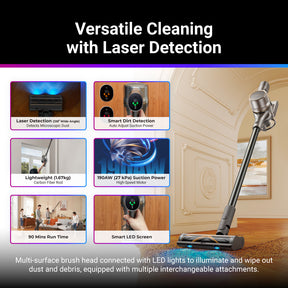 Dreame R20 Bendable Cordless Vacuum Cleaner | Laser Detect Technology | Detects Microscopic Dust | 2 Years Warranty