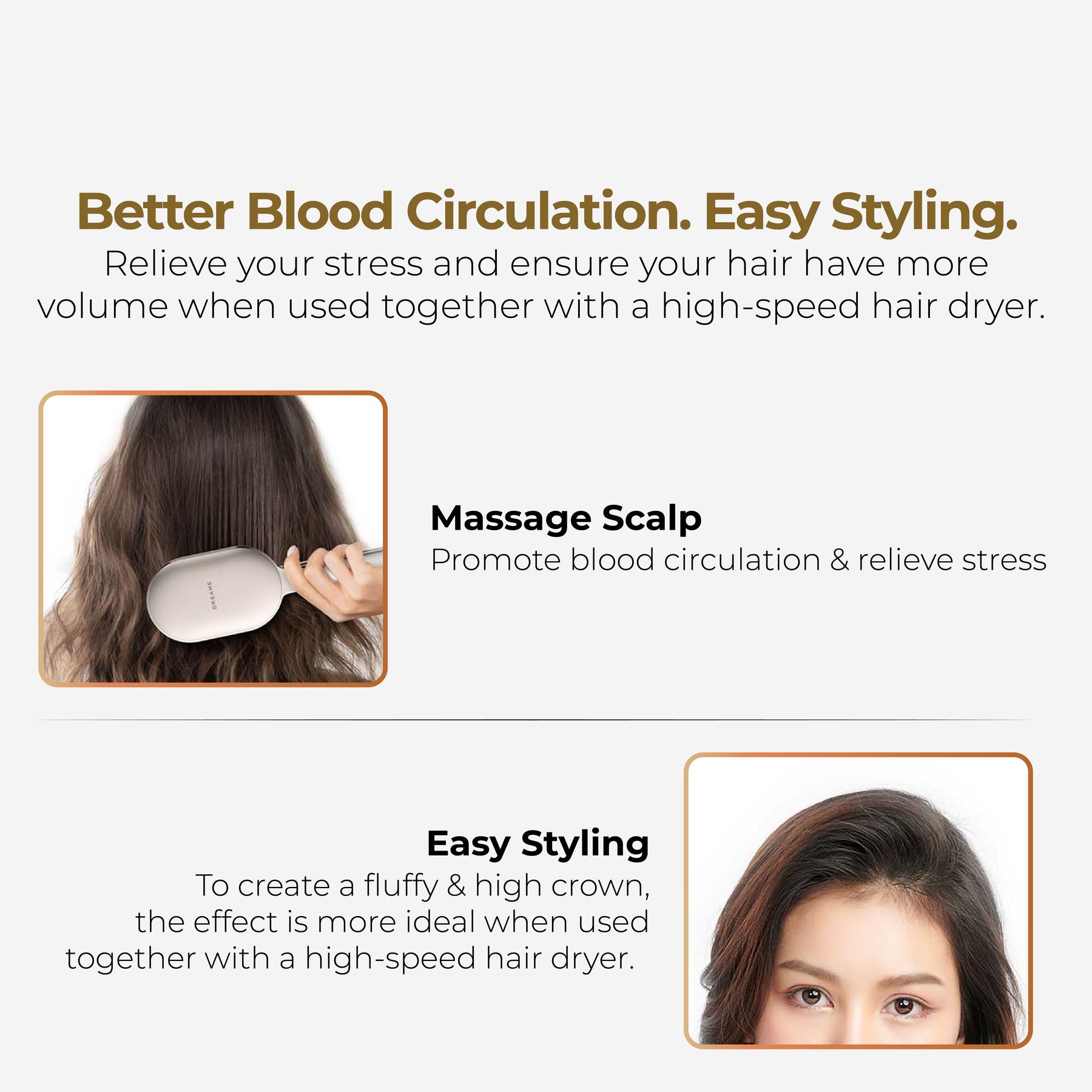 【Premium】Dreame Air Cushion Comb | Massage Scalp, Promote Blood Circulation | Easy Styling, Create Hair Volume