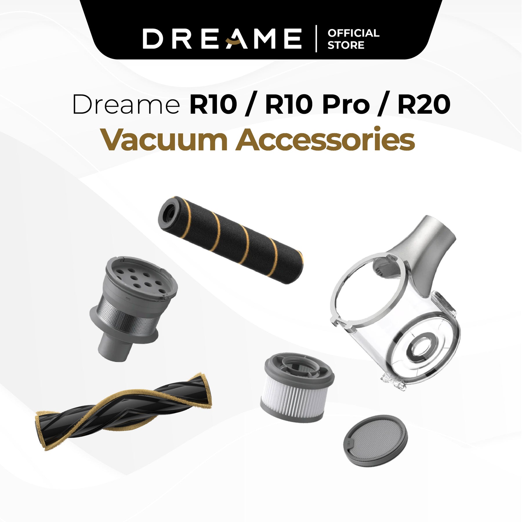 Dreame R10/R10 Pro/R20 Cordless Stick Vacuum Cleaner Accessories | Battery Pack, Hepa Filter Replacement