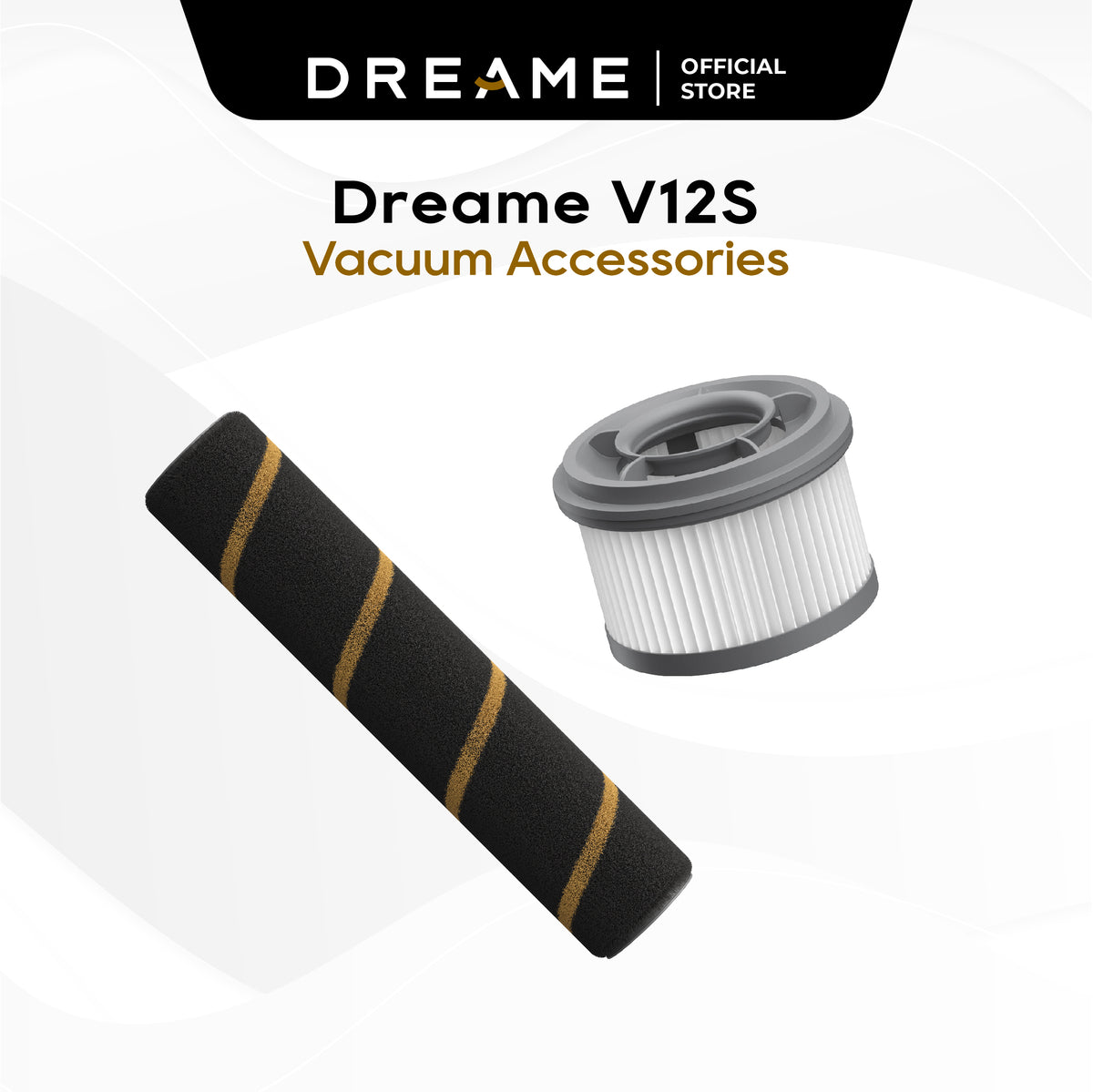 Dreame V12S Cordless Stick Vacuum Cleaner Accessories | Hepa Filter, Roller Brush Replacement