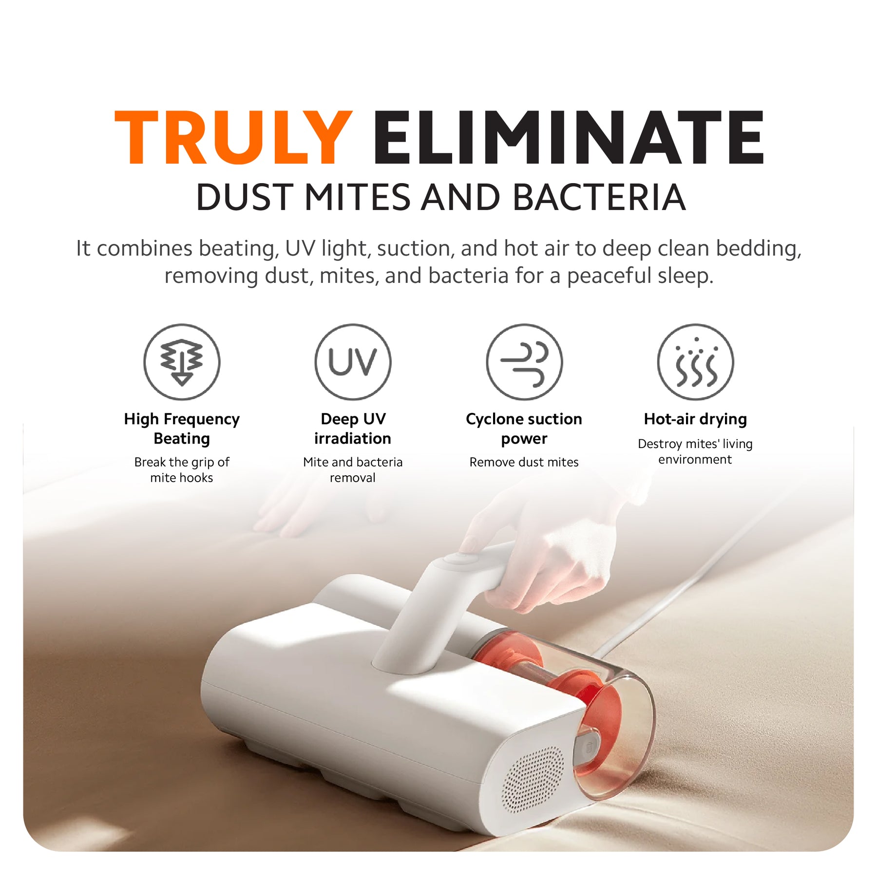 Xiaomi Dust Mite Remover 2 Vacuum Cleaner | 12kPA Suction | 50° Hot Air Drying | UV Light Sterilisation