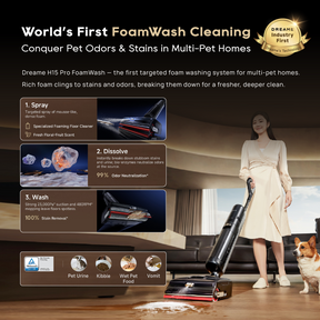 [Grand Launch] H15 Pro FoamWash Wet Dry Vacuum | Targeted Foam Application | GapFree 2.0 AI  DescendReach Robotic Arm