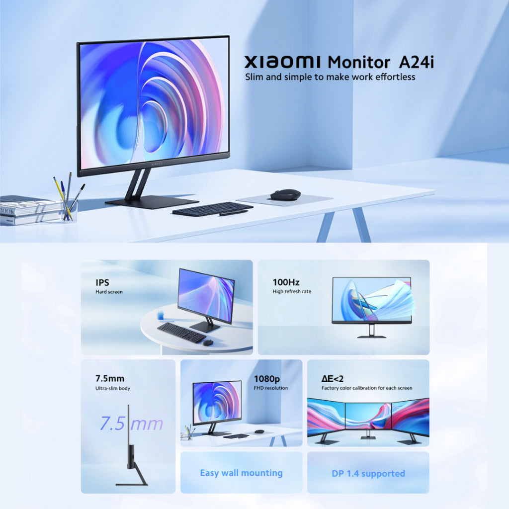 Xiaomi G34WQI 34 Inch Curved Desktop Gaming Monitor 180 Hz Refresh 21:9 Aspect DP1.4 / HDMI 2.0 Ports Gaming Office