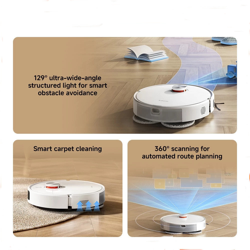 Xiaomi S40 Pro Robot Vacuum 15000 PA Suction 4 Modes Dual Rotary Mop Pad Edge Cleaning Carpet Detect