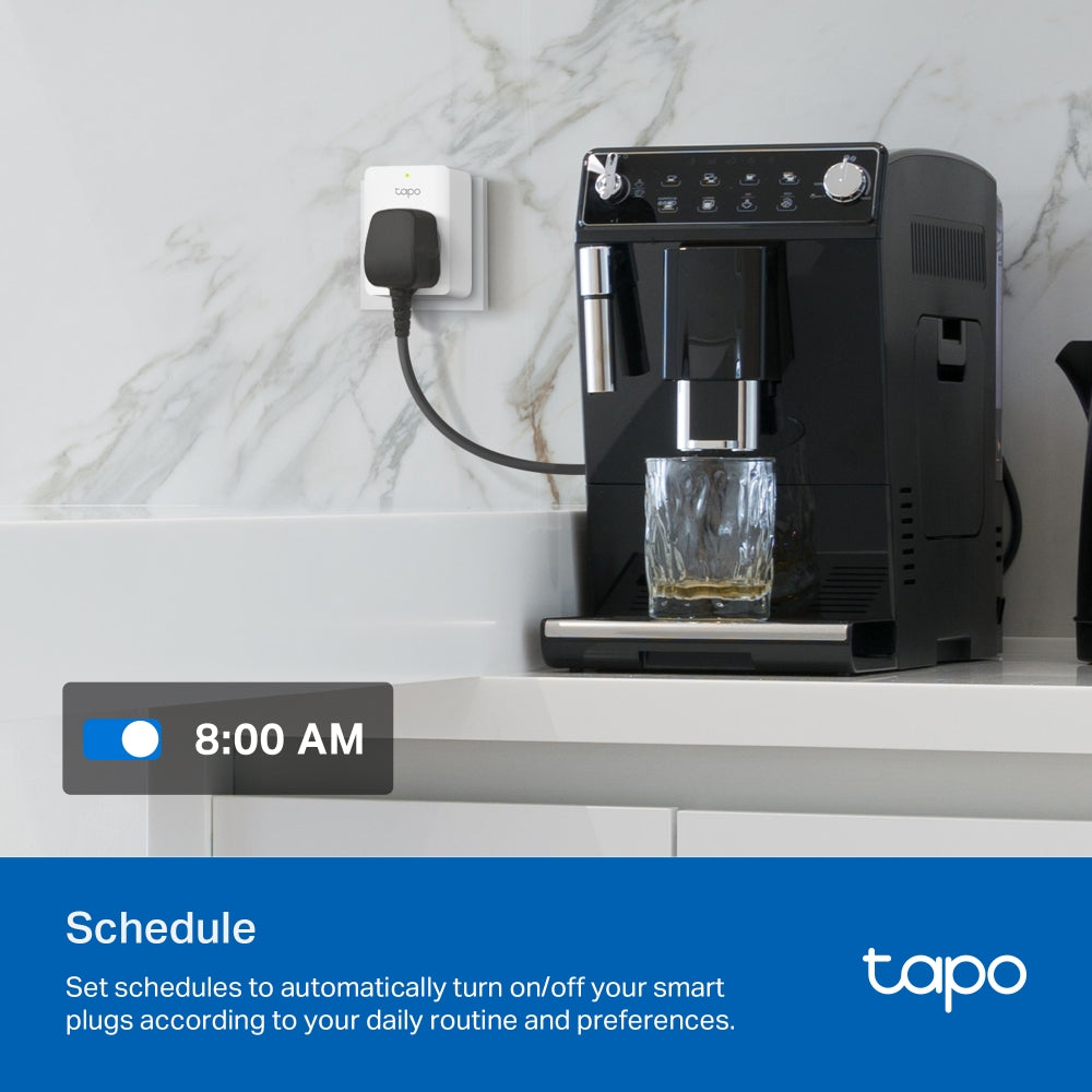 Tapo P110M Mini Smart Wi-Fi Plug with Energy Monitoring | Matter Certified | Works with Apple Home, Alexa & Google | 13A | Schedule & Auto-Off Timer