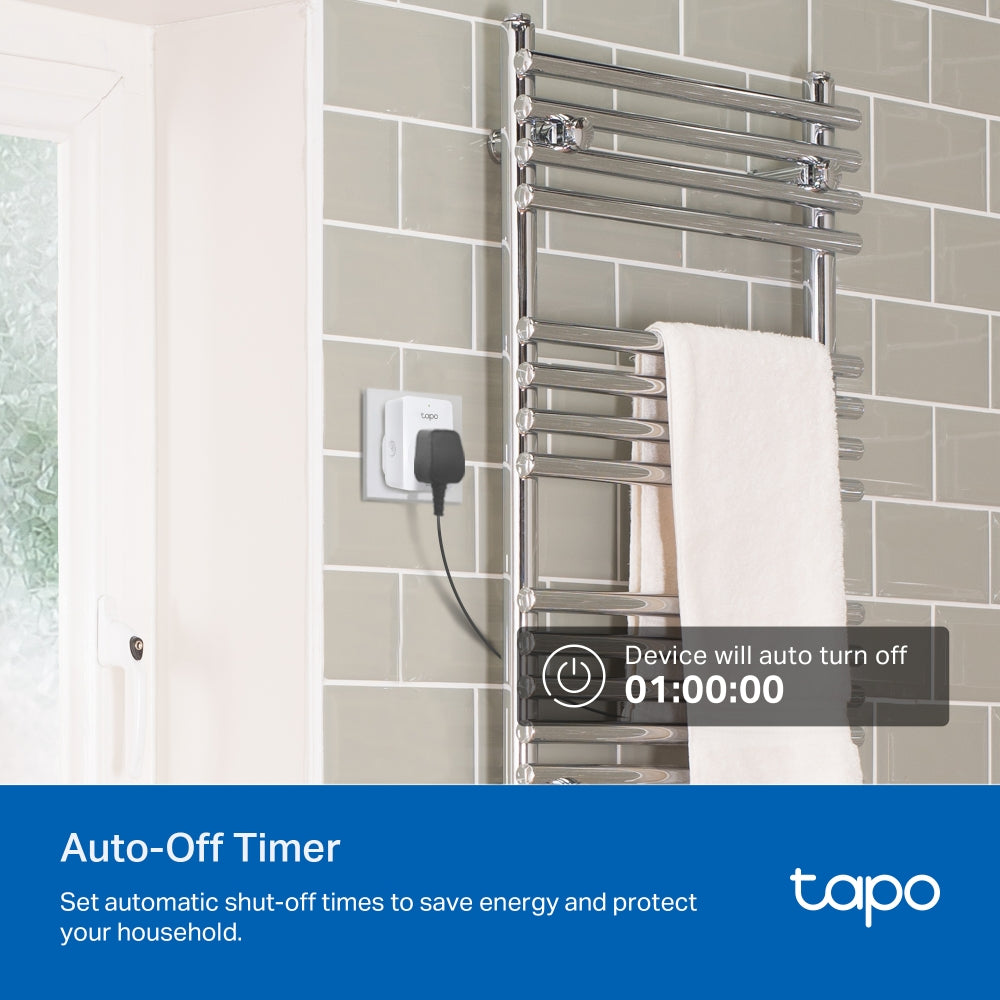 Tapo P110M Mini Smart Wi-Fi Plug with Energy Monitoring | Matter Certified | Works with Apple Home, Alexa & Google | 13A | Schedule & Auto-Off Timer