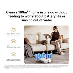 Xiaomi S40 Pro Robot Vacuum 15000 PA Suction 4 Modes Dual Rotary Mop Pad Edge Cleaning Carpet Detect