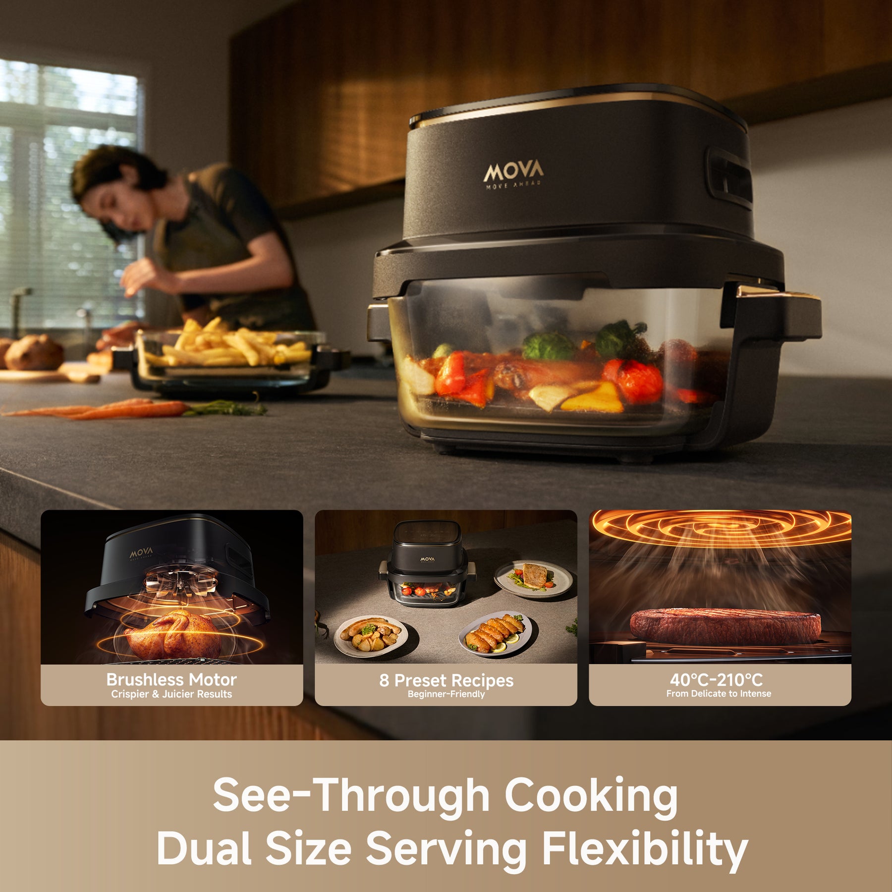 【NEW LAUNCH】Mova AF20Pro Aeroglass Air Fryer | Faster, Crispier  & Juicier Results | 8 Smart Cooking Presets
