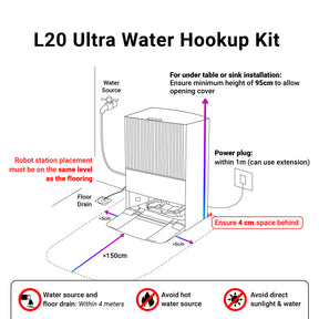 Dreame Water Hookup Kit for L20 Ultra | Auto Clean Water Refilling & Auto Used Water Drilling