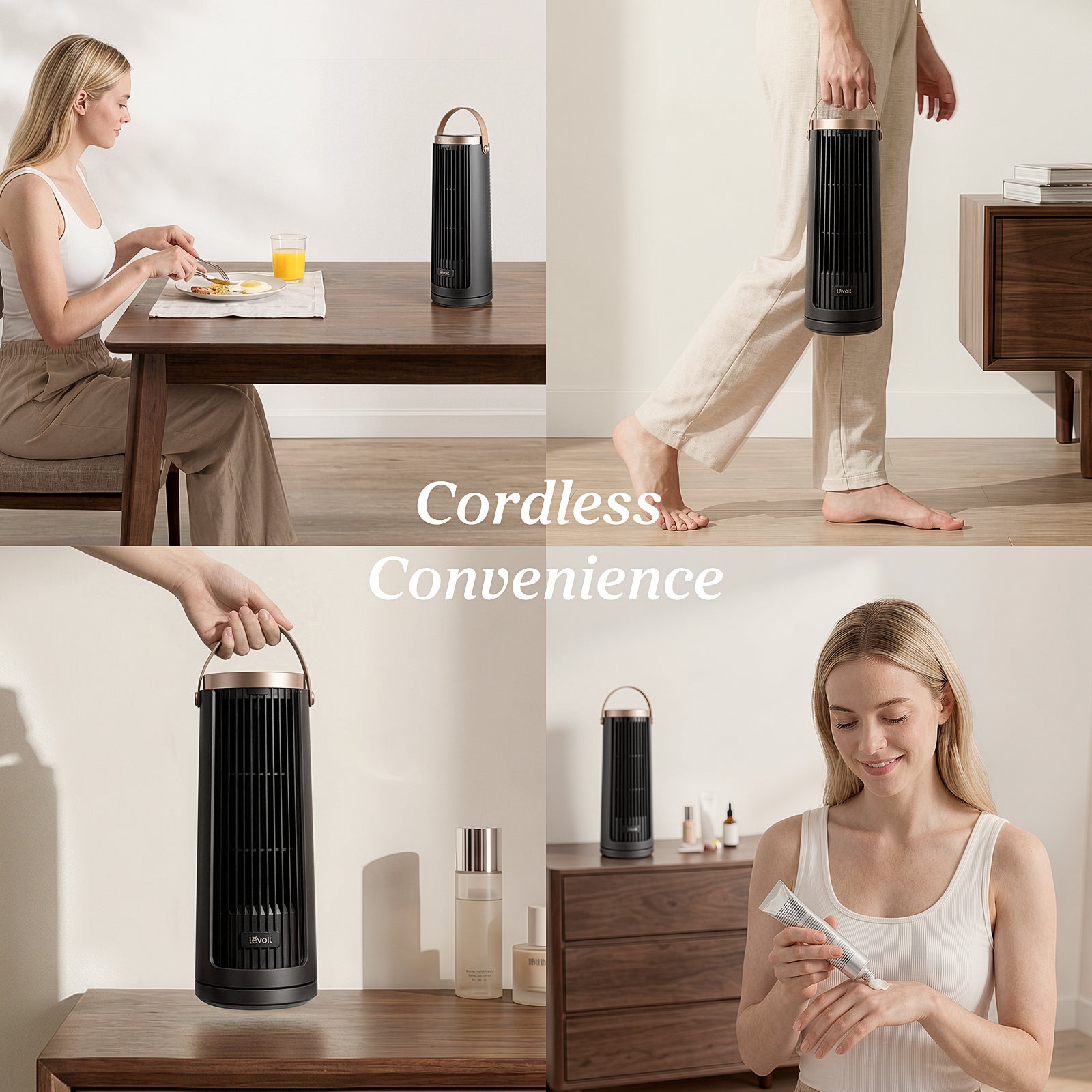 Levoit Windi Mini Pro Cordless Lightweight Portable Tower Fan