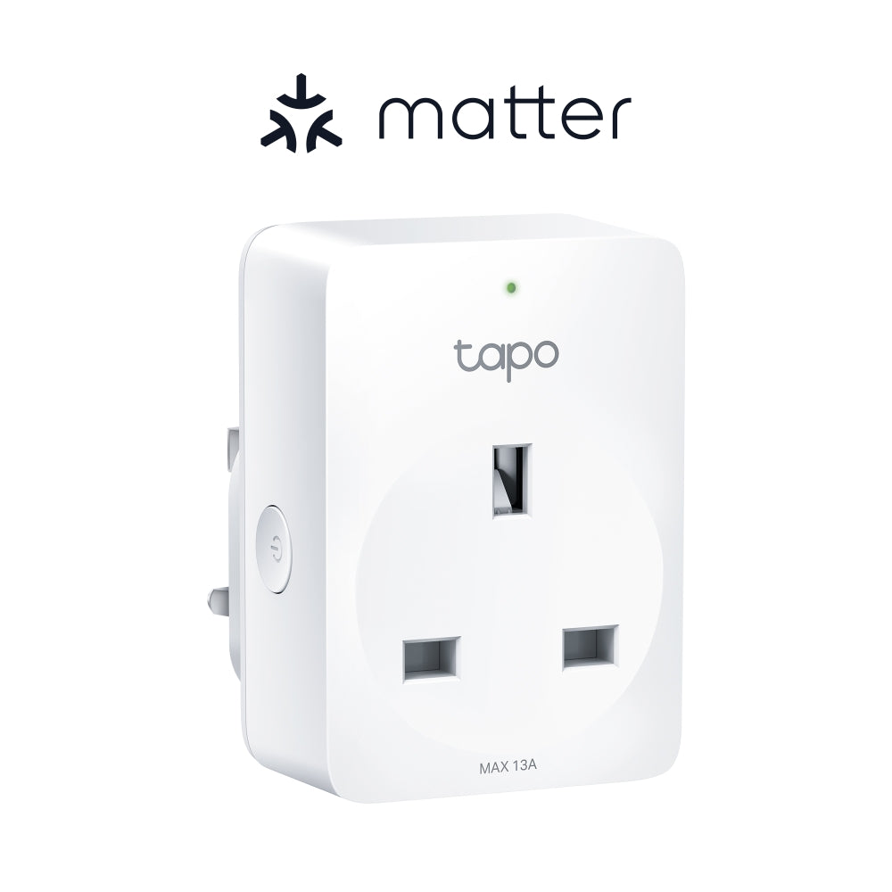 Tapo P110M Mini Smart Wi-Fi Plug with Energy Monitoring | Matter Certified | Works with Apple Home, Alexa & Google | 13A | Schedule & Auto-Off Timer