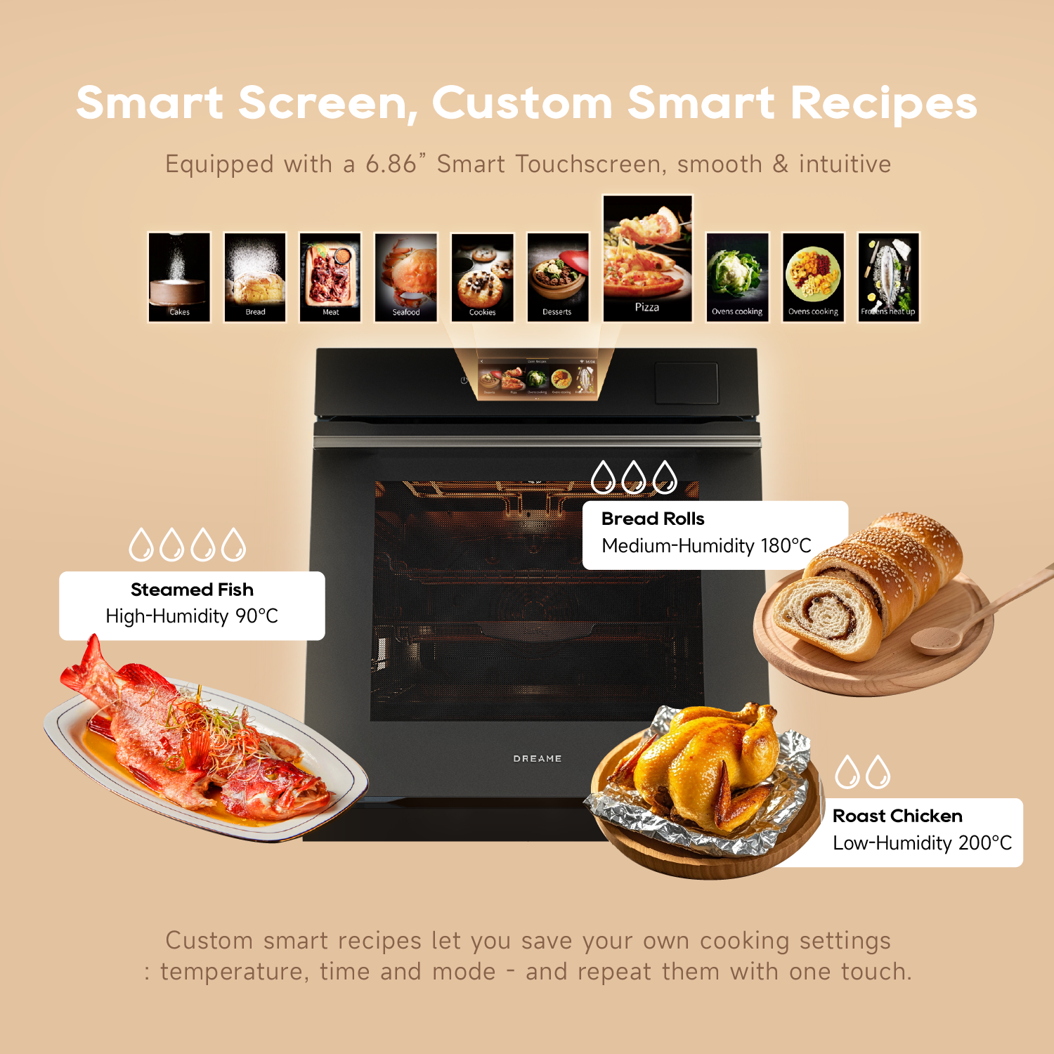 [New Launch] Dreame OZ60 Pro Built-in Steam Oven | All-In-One Functionality - Smart Cooking System | 1600W High-Power Steam | 81L Large Capacity