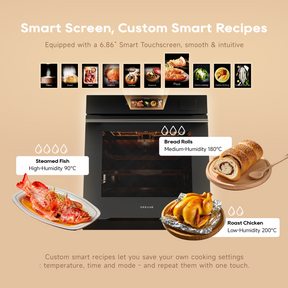 [New Launch] Dreame OZ60 Pro Built-in Steam Oven | All-In-One Functionality - Smart Cooking System | 1600W High-Power Steam | 81L Large Capacity