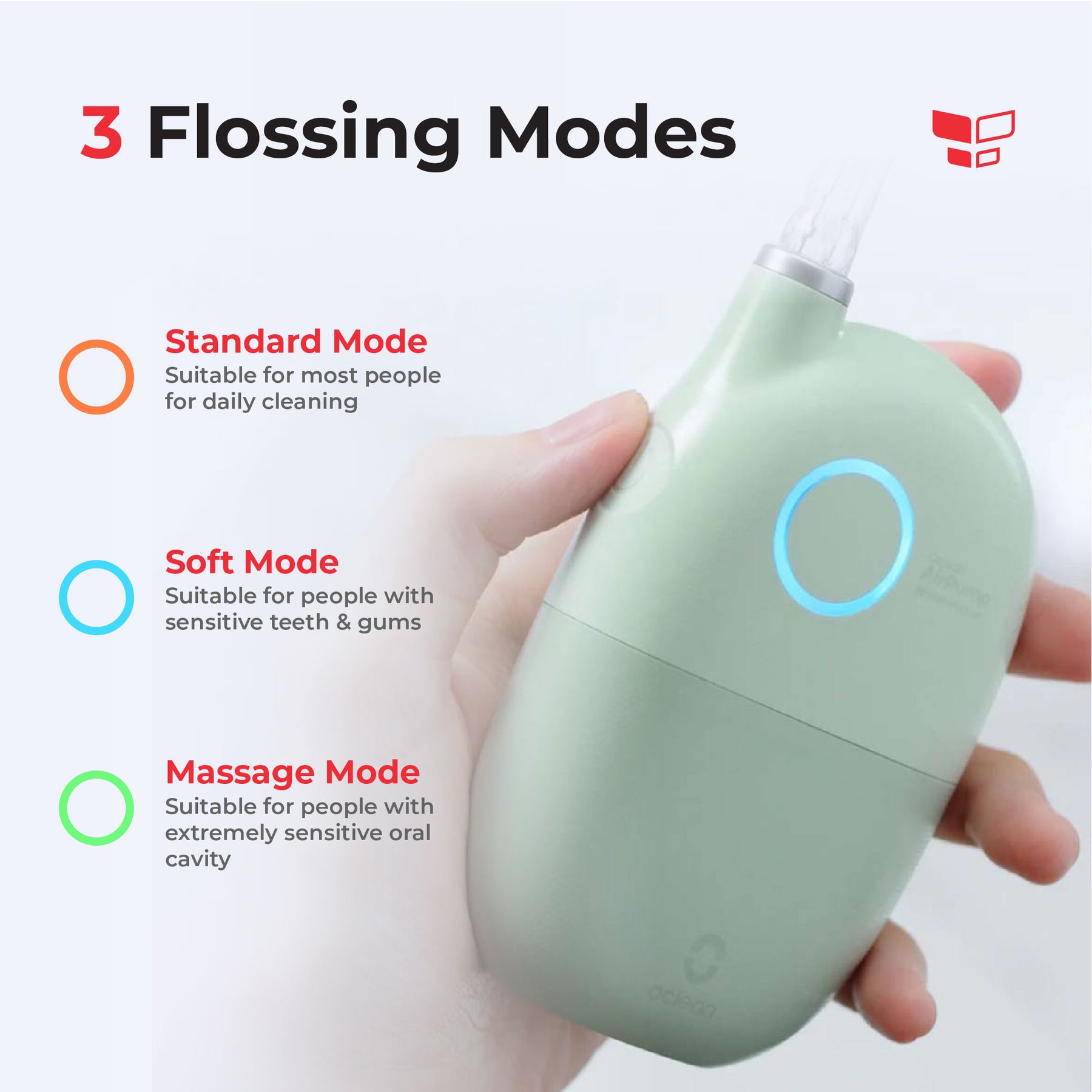 [LATEST] Oclean A10 Water Flosser Oral Mouth Irrigator Palm Sized Portable 3 Modes Mouth Wash Compatible AirPump Tech