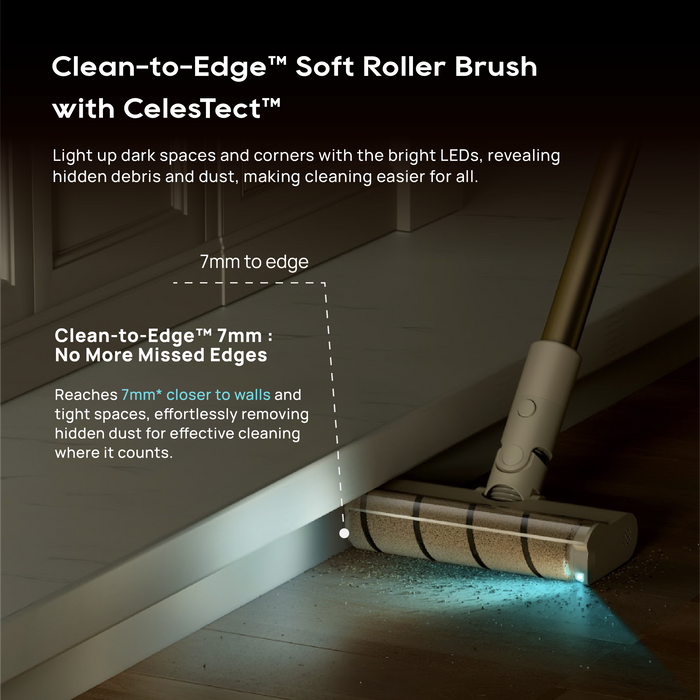 Dreame R10(2025) Cordless Vacuum Cleaner | Brush Head with Celeste Blue Light | Anti-Tangle Design