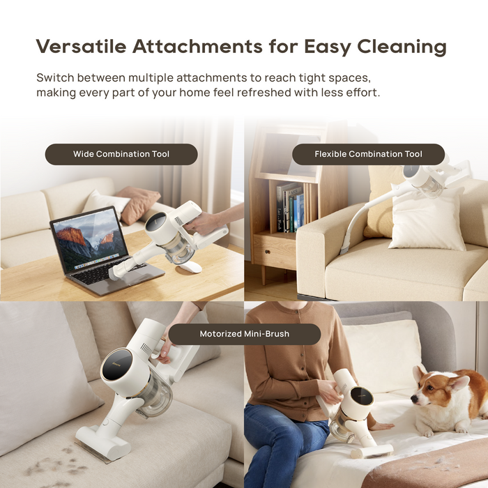 Dreame R10(2025) Cordless Vacuum Cleaner | Brush Head with Celeste Blue Light | Anti-Tangle Design