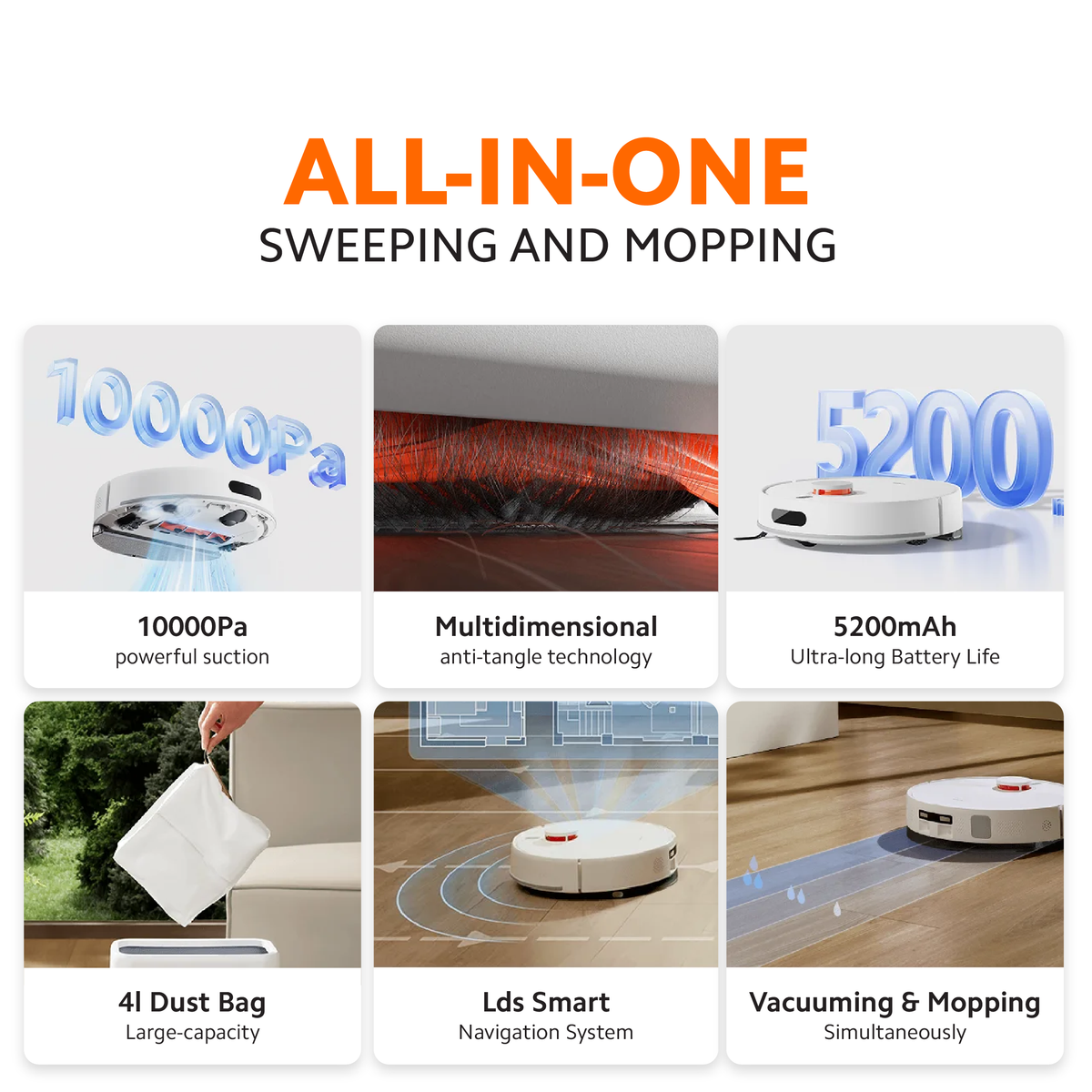 [LATEST LAUNCH] Xiaomi Robot Vacuum H40 | 10,000 Pa Suction | Auto-Empty 4 L Dust Bag | 180 Mins Battery