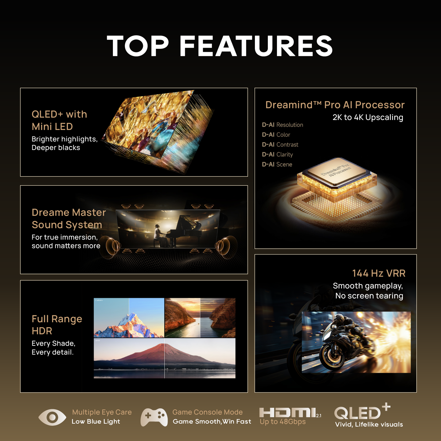 [New Launch] Dreame S100 Mini-LED 4K TV - 65 Inch | Dreame Master Sound System - Integrated Soundbar | Multiple Eye Care - Caring for Your Vision's Future