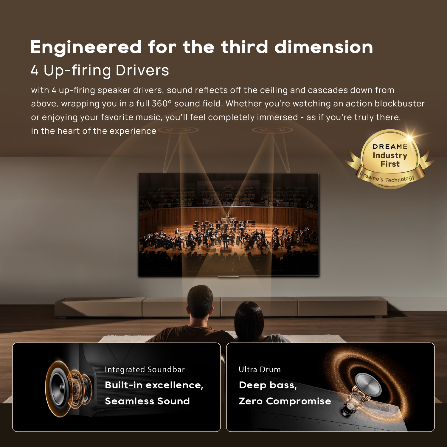 [New Launch] Dreame S100 Mini-LED 4K TV - 65 Inch | Dreame Master Sound System - Integrated Soundbar | Multiple Eye Care - Caring for Your Vision's Future