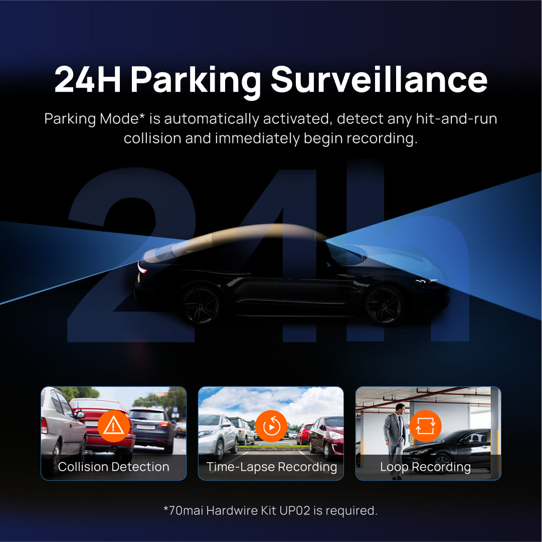 70mai S500 Rearview Dashcam Wide with Night Vision Backup Camera RC13