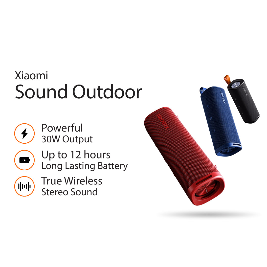 Xiaomi Sound Outdoor Portable Bluetooth Speaker | Powerful 30W Output | IP67 Rating | 12 hrs Long-Lasting Battery