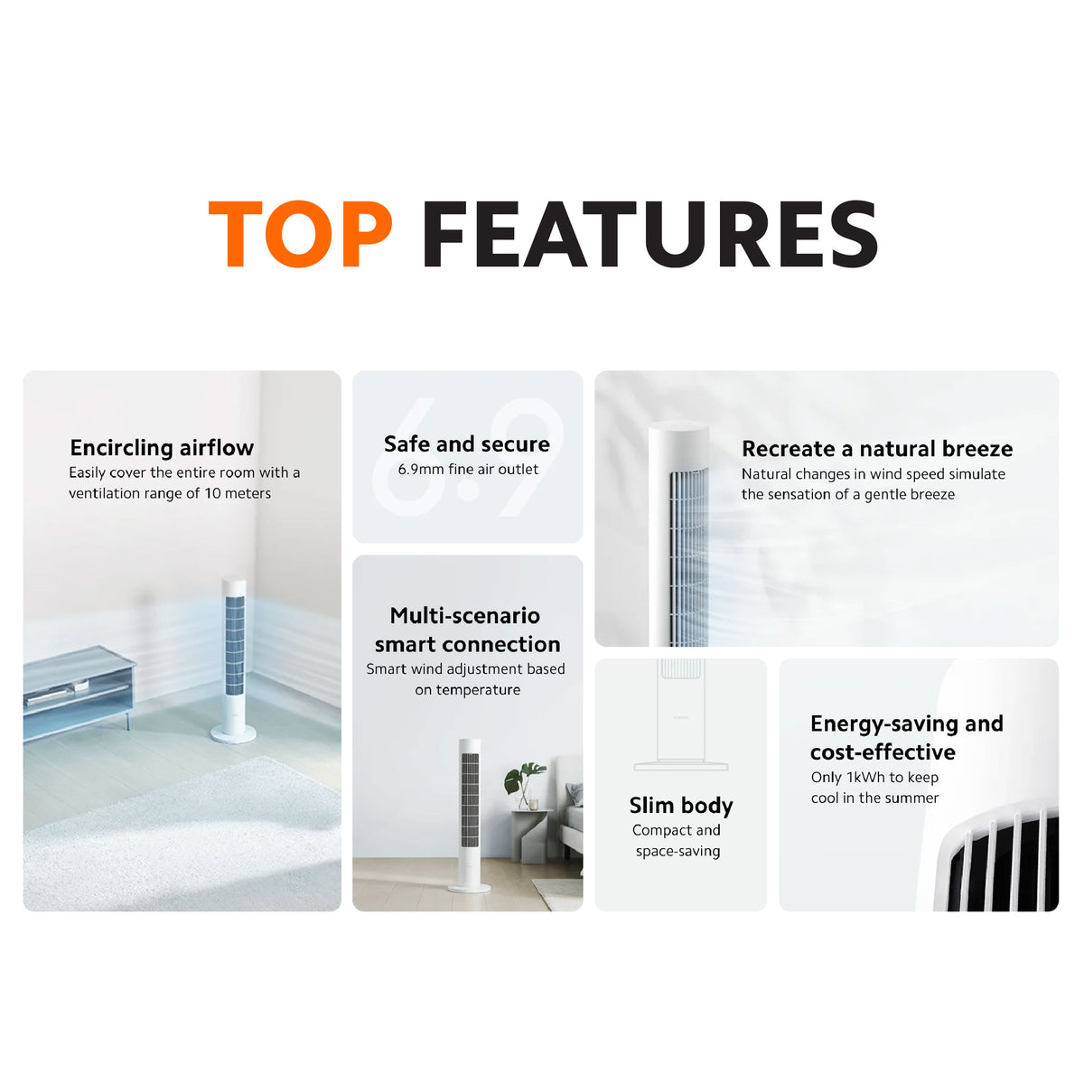 [LATEST] Xiaomi Smart Tower Fan 2 | 150° Wide Coverage | Natural Breeze Simulation | Quiet Operation | Smart Control