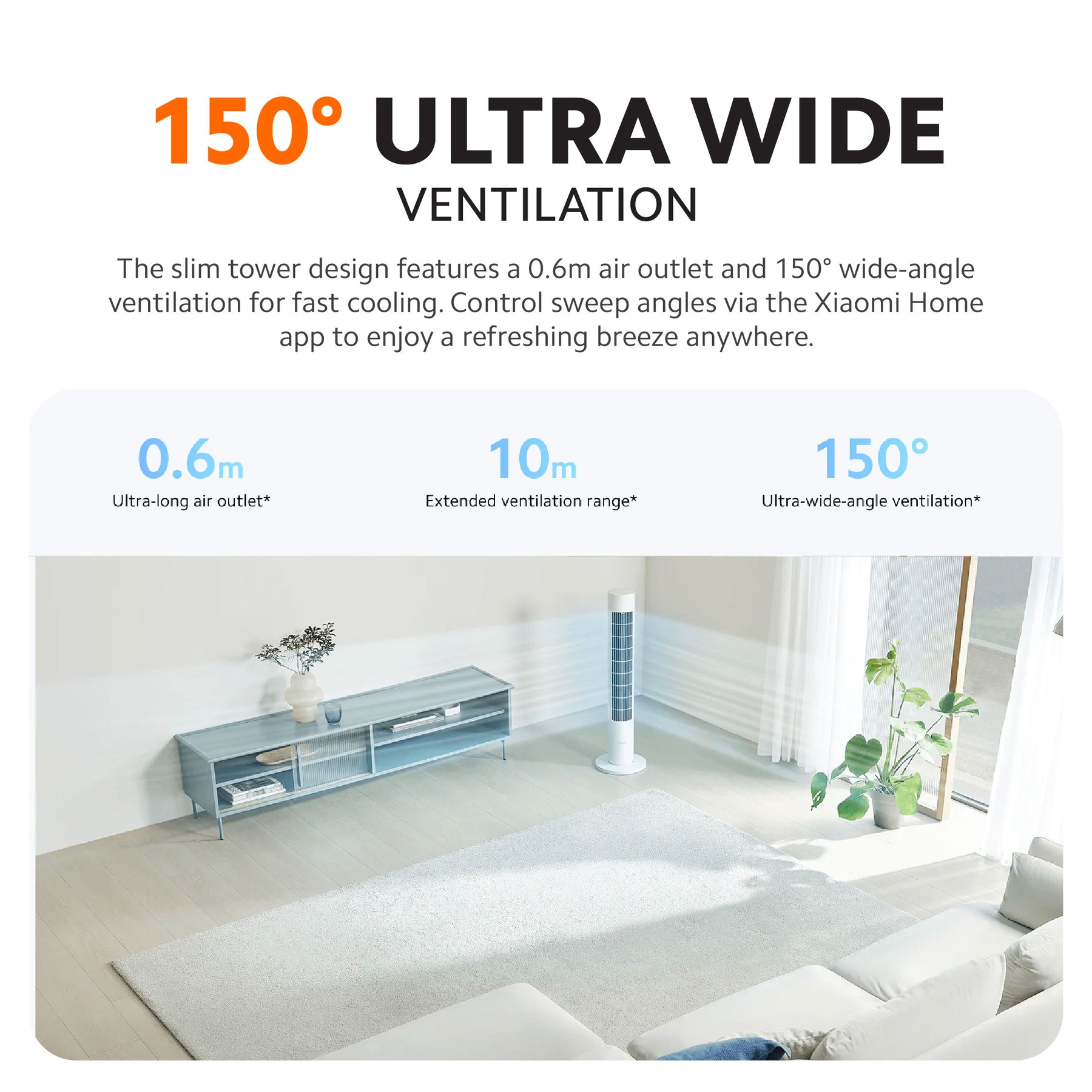 [LATEST] Xiaomi Smart Tower Fan 2 | 150° Wide Coverage | Natural Breeze Simulation | Quiet Operation | Smart Control