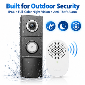 Tapo D235 2K 5MP Video Doorbell Camera with Chime | 180° Head-to-Toe View | Battery or Hardwired | Colour Night Vision | Smart AI Detection