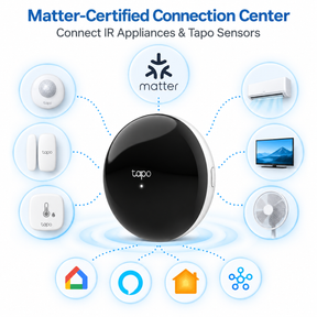 Tapo H110 Smart IR & IoT Hub | All-in-One Universal Remote for Aircon, TV & Fans | Matter Certified | Works with Siri, Alexa & Google