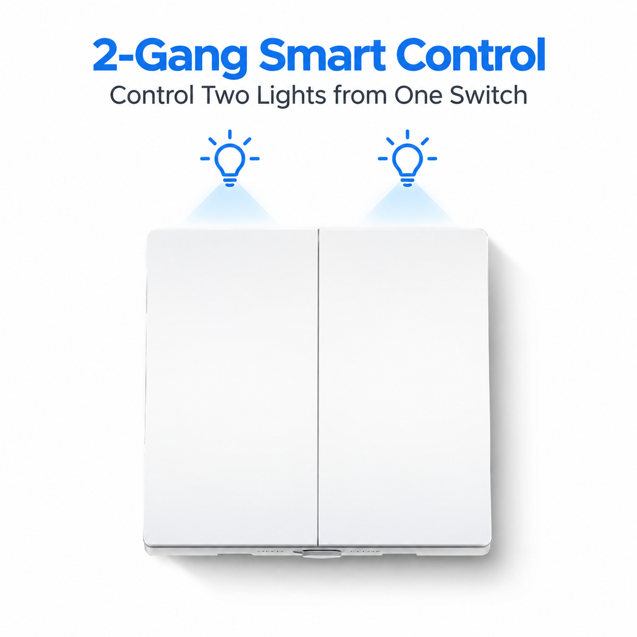Tapo S220 Smart Light Switch 2-Gang 1-Way | No Neutral Wire Needed | Battery-Powered | App & Voice Control | Tapo Hub Required